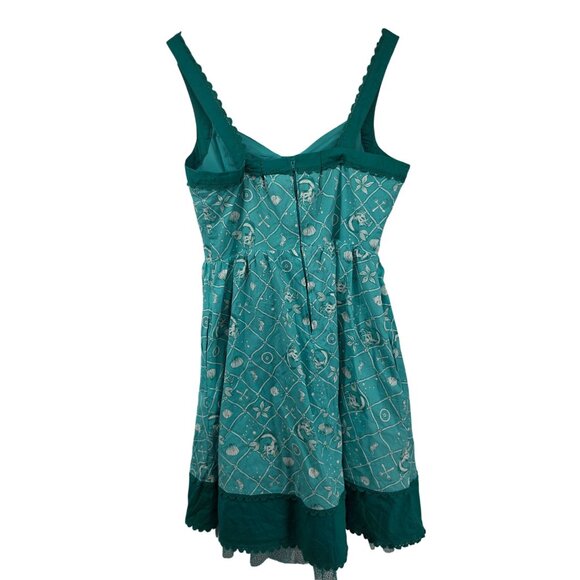 Disney The Little Mermaid Retro Tank Dress w/ Pockets Large Teal HTF Rare - Picture 6 of 12